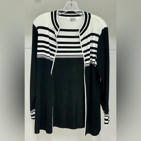 Women’s Large 100% Acrylic EXCLUSIVELY MISOOK Open Front Cardigan Sweater Jacket - Picture 2 of 16